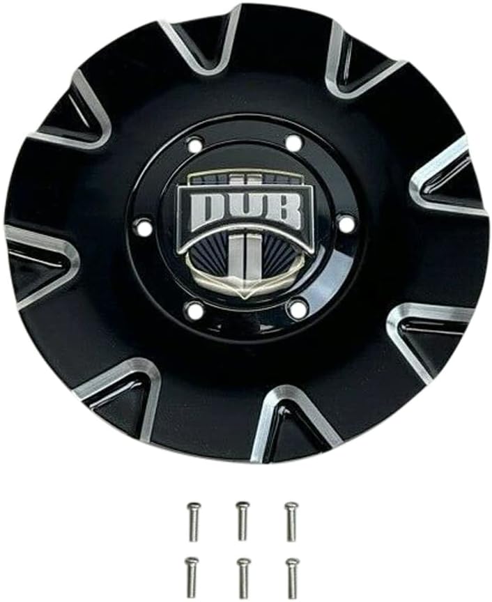 Gloss Black and Milled Wheel Center Cap with Screws Pack of 2 Z496076