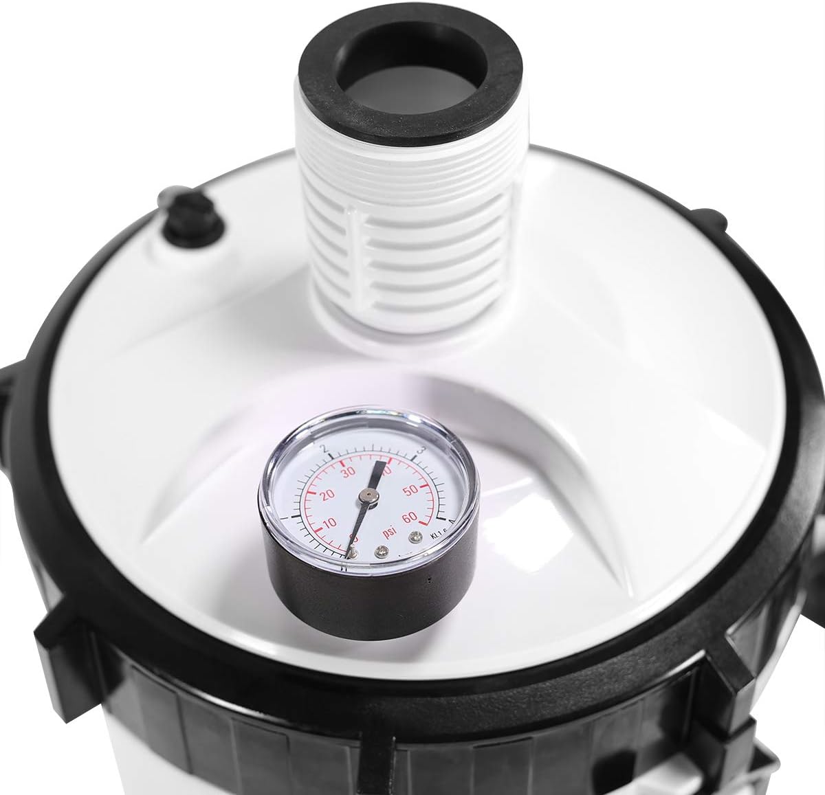 White/Black Above Ground Pool Cartridge Filter System with Built-in Pump D265888