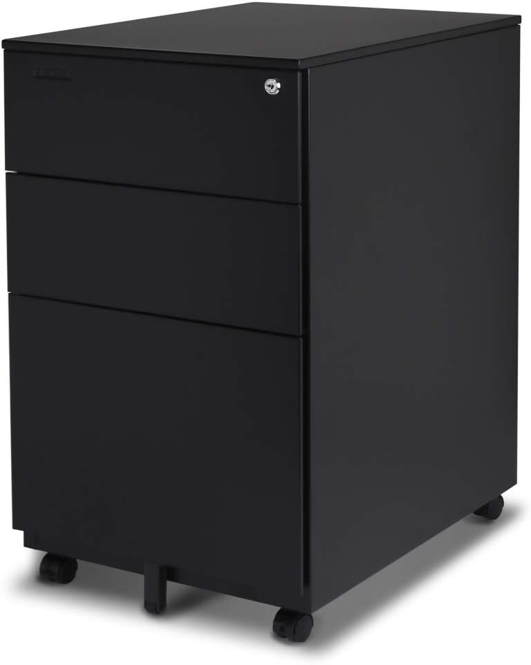 White 2-Drawer Metal Mobile File Cabinet with Lock S974010