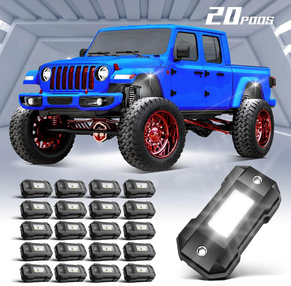 White 30 Pods Waterproof LED Rock Lights L5072