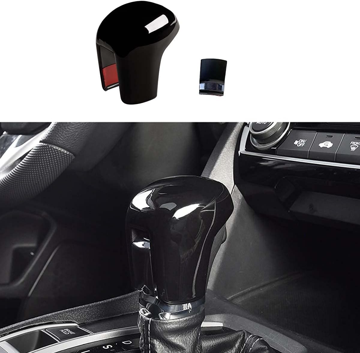 Black Carbon Fiber Gear Shift Knob Cover B15282