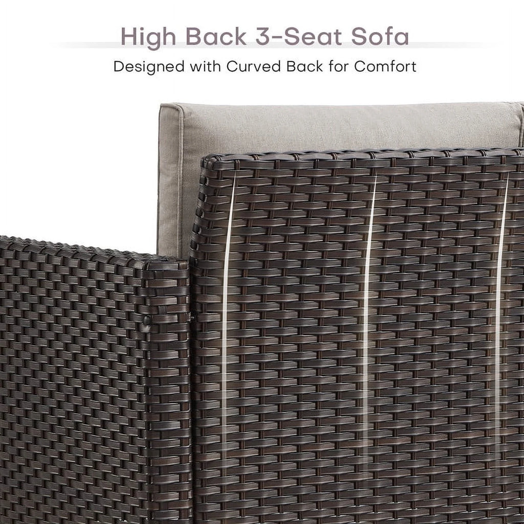 Beige 3-Seat Patio Sofa with Cushions Z707947