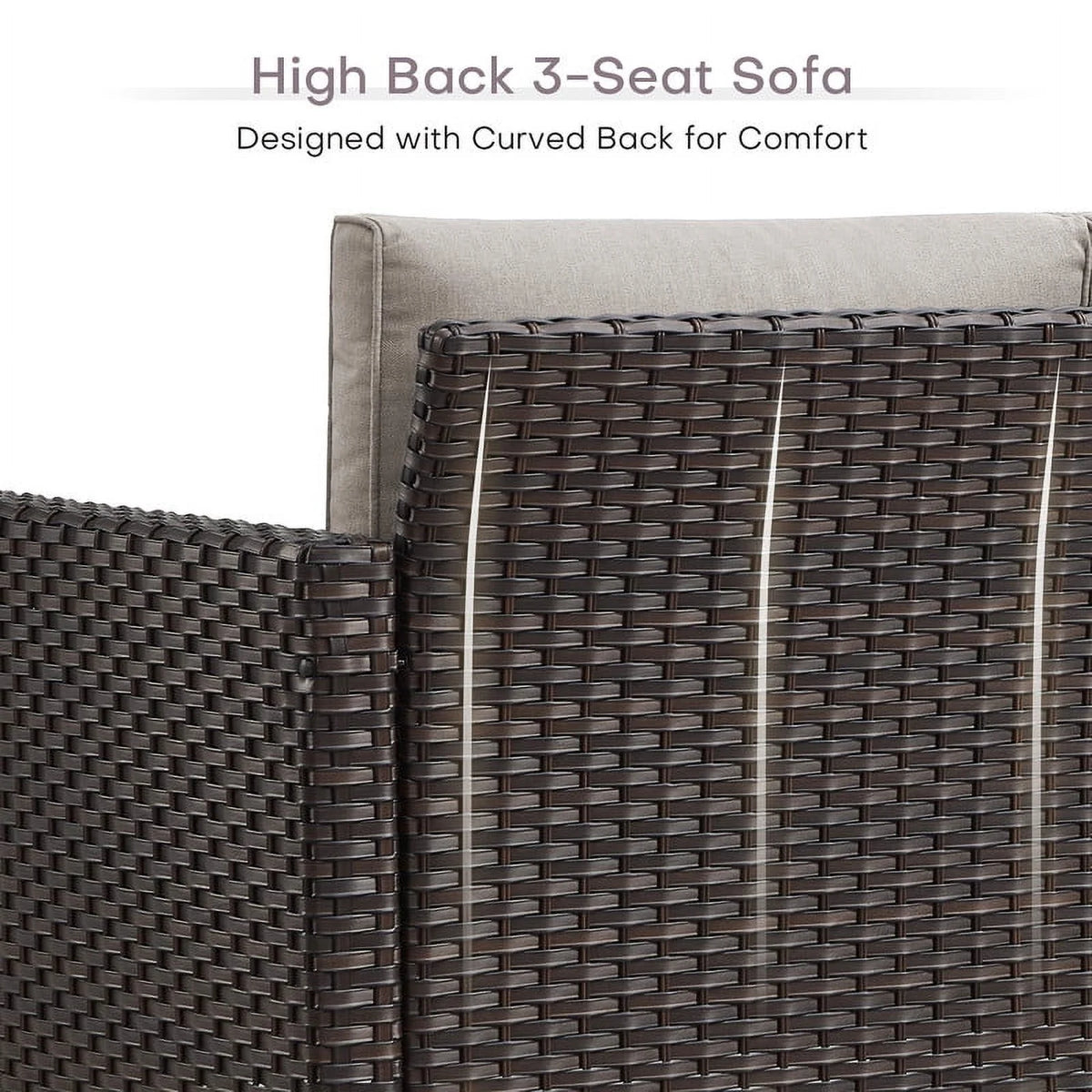 Beige 3-Seat Patio Sofa with Cushions Z707947