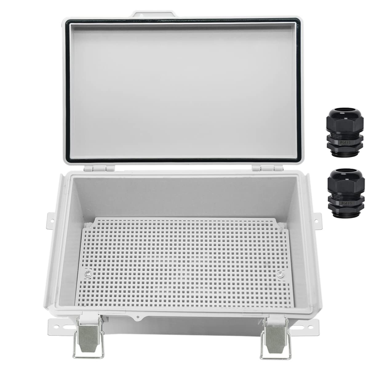 IP67 Waterproof Hinged Clear Cover Plastic Enclosure with Mounting Plate, Pack of 2 Y169