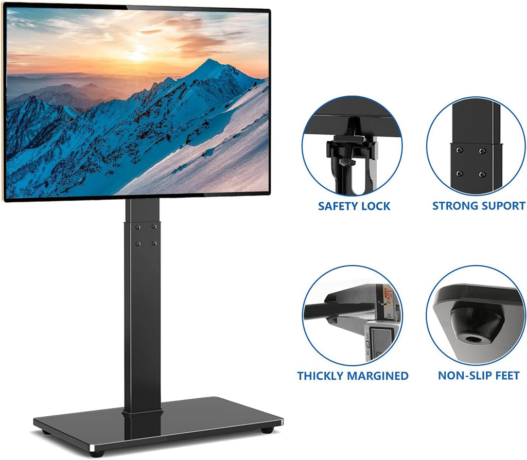 Black Swivel Floor TV Stand for 32-65 inch TVs, VESA 600x400mm U3696