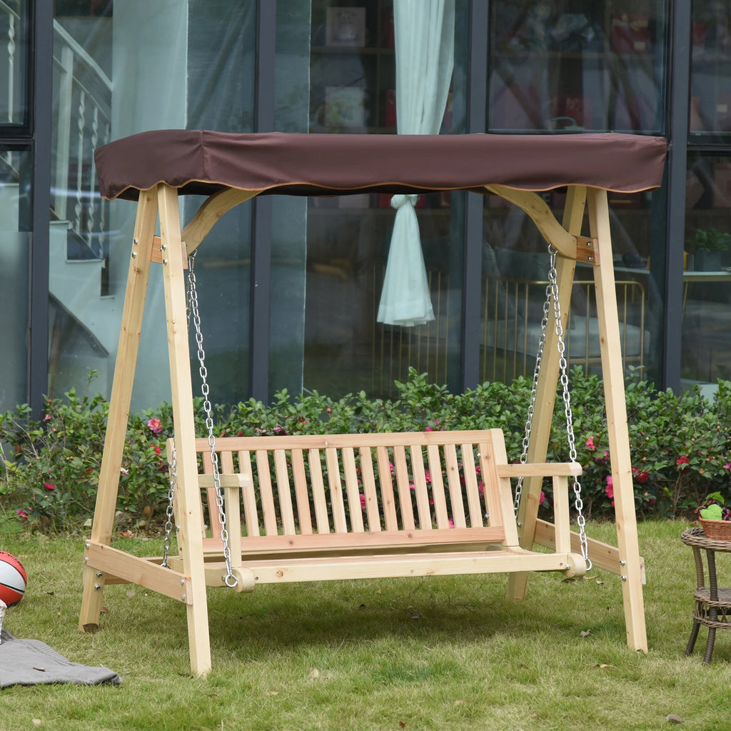 2-Person Outdoor Porch Swing with Wooden Stand E857