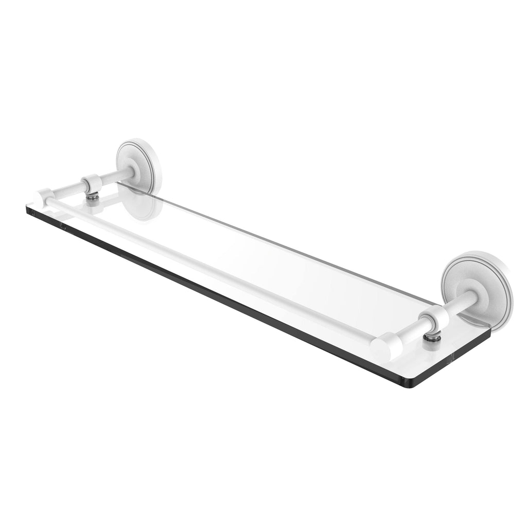 Matte White Tempered Glass Shelf Gallery Rail N482