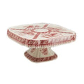 Red and White Cake Plate J407822