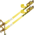 Classic Yellow Car Tie Down with Frame Hook Cluster - 96 Inch - 2 Pack U2654