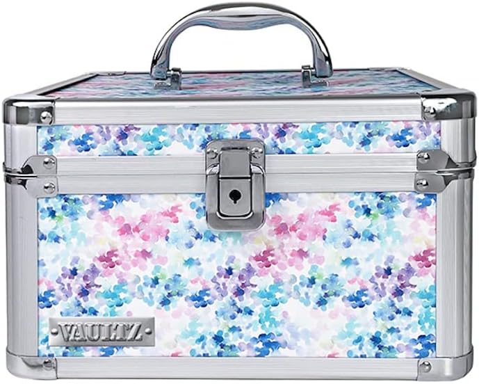 White Locking Storage Box with Adjustable Compartments X712