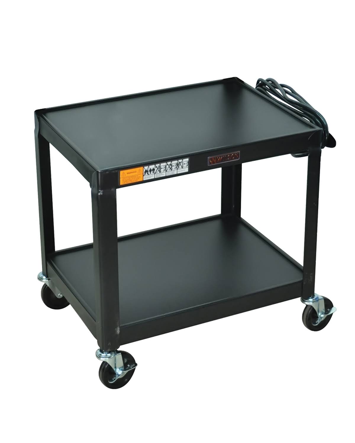Black Mobile Steel 2 Shelf Storage Utility Cart A694692
