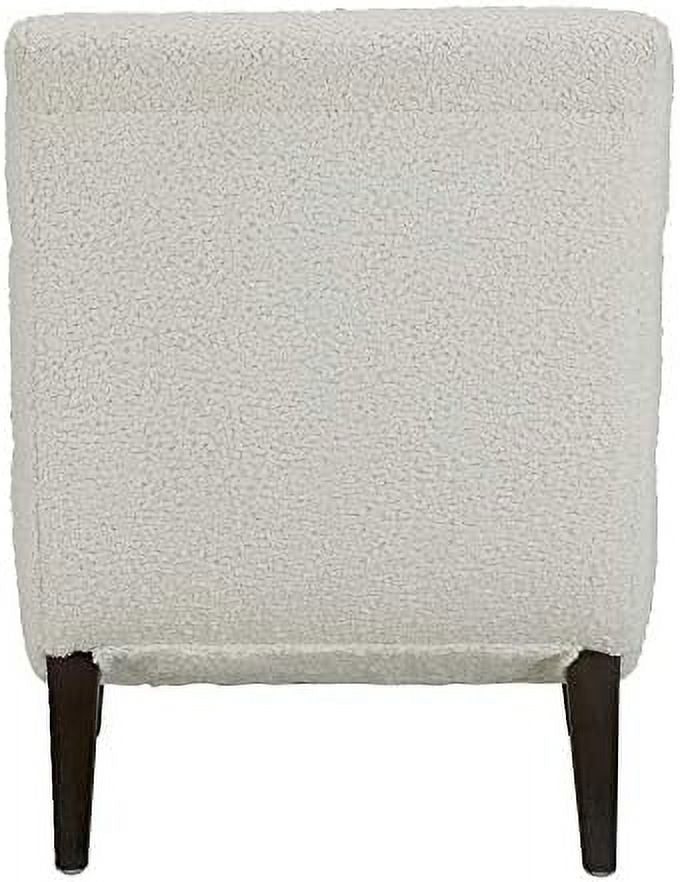 Saddle Brown Faux Leather Armless Accent Chair with Solid Wooden Legs V538
