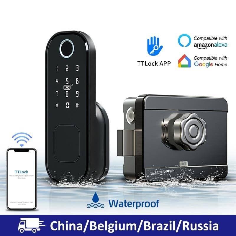 WiFi Fingerprint Smart Card Digital Code Electronic Door Lock Z39464
