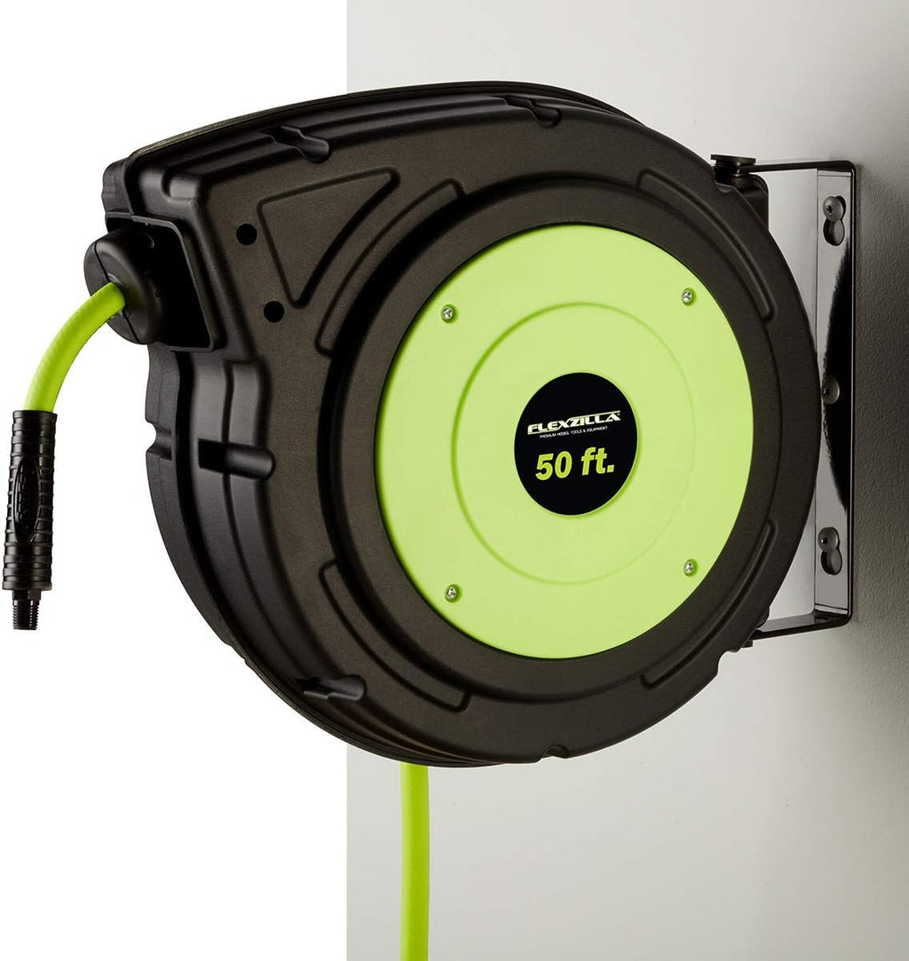 Retractable Enclosed Plastic Air Hose Reel, 3/8 in. x 50 ft W777980