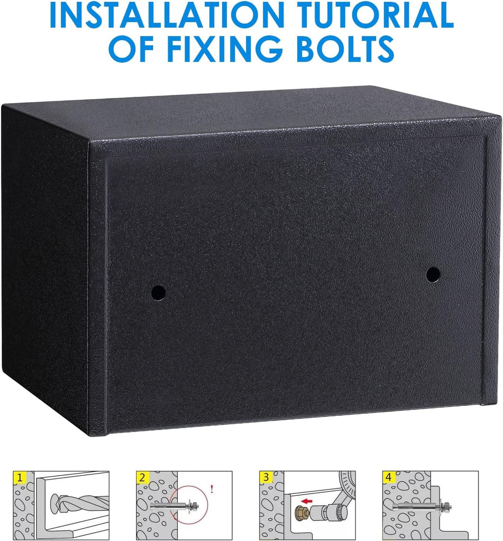 Black Solid Alloy Steel Electronic Security Safe Box O77433