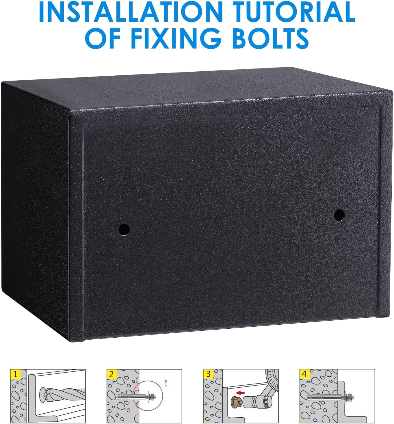 Black Solid Alloy Steel Electronic Security Safe Box O77433
