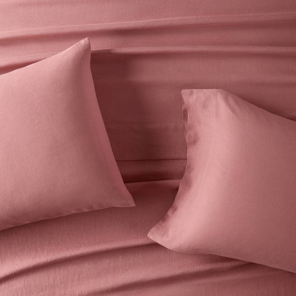 Queen 100% Washed Linen Solid Sheet Set N31046