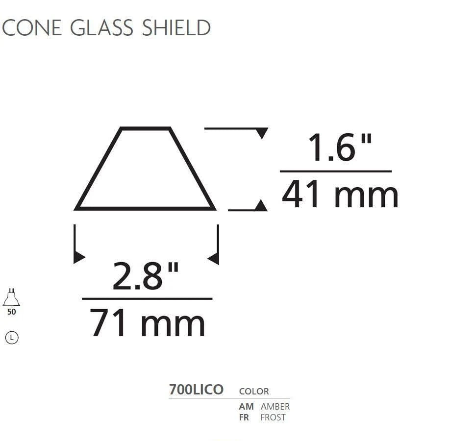 Amber Frosted Cone Glass Shield M2168