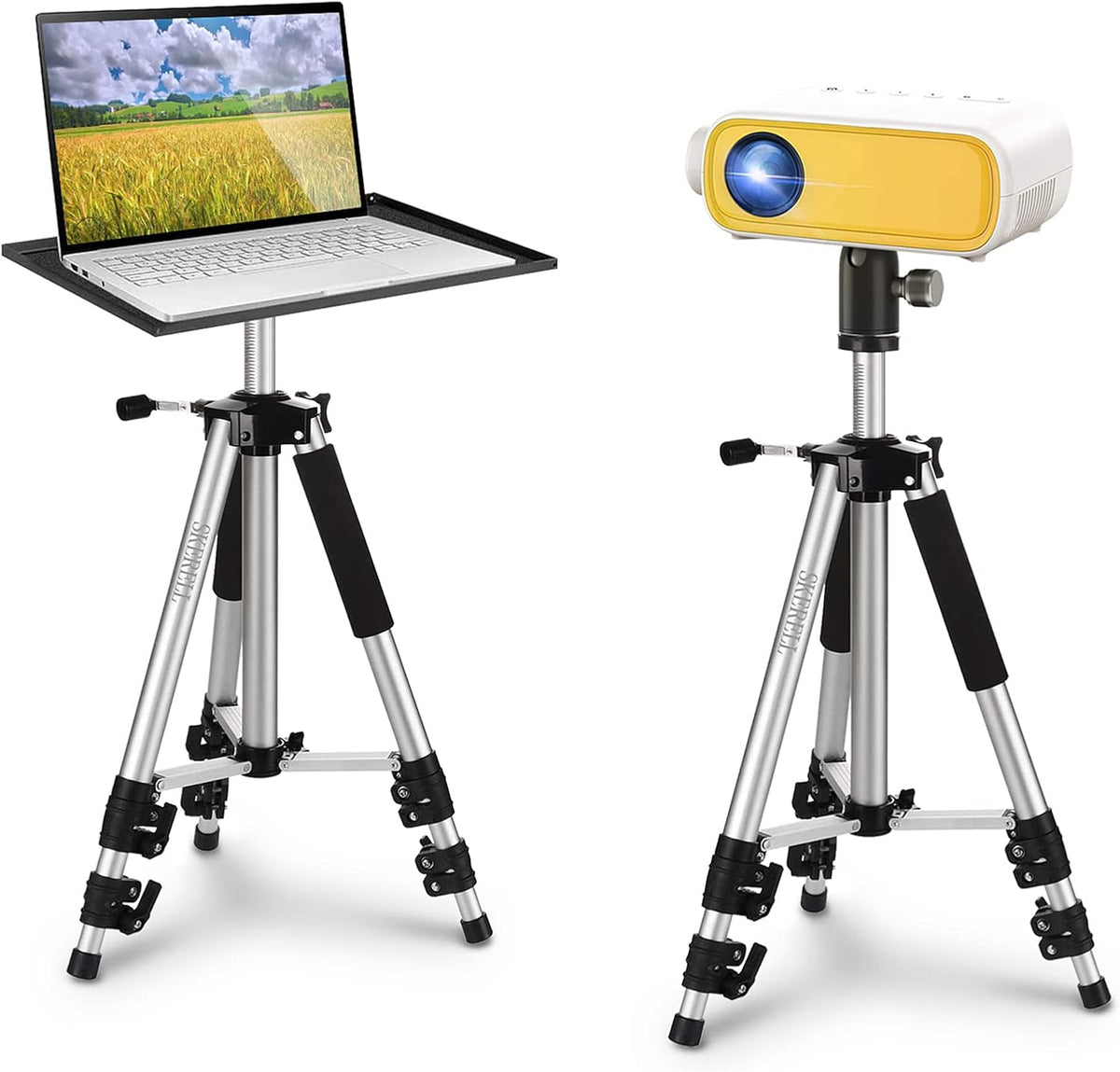 Silver Aluminum Alloy Tripod Stand with Tray and Carry Bag D608