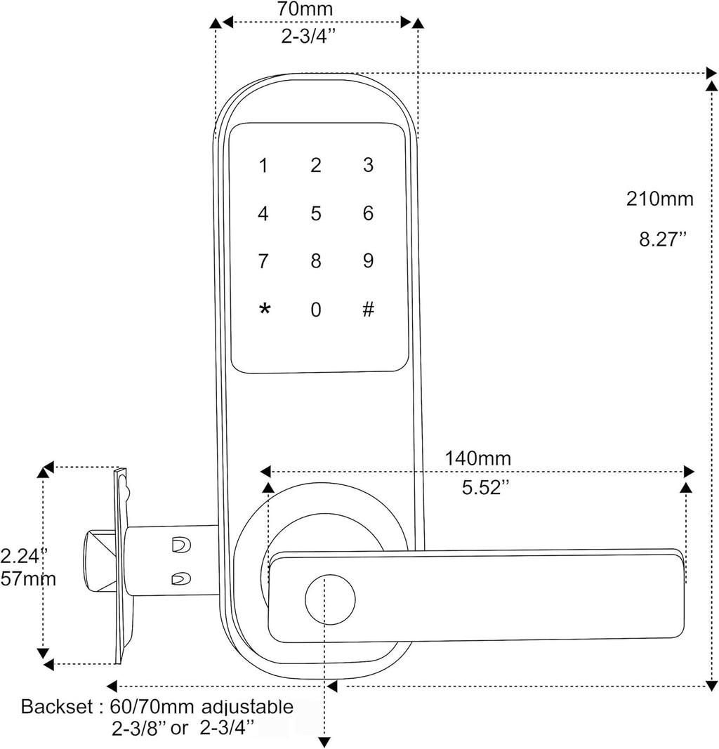 Bluetooth Digital Door Lock, Nickel Brushed Y549856