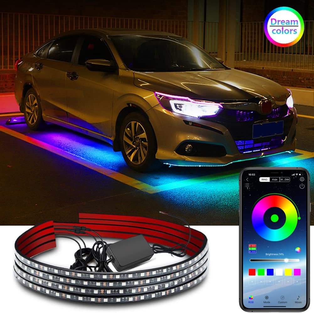 250 LEDs 16 Million Colors Waterproof Car Underglow Lights Pack of 2 H426325