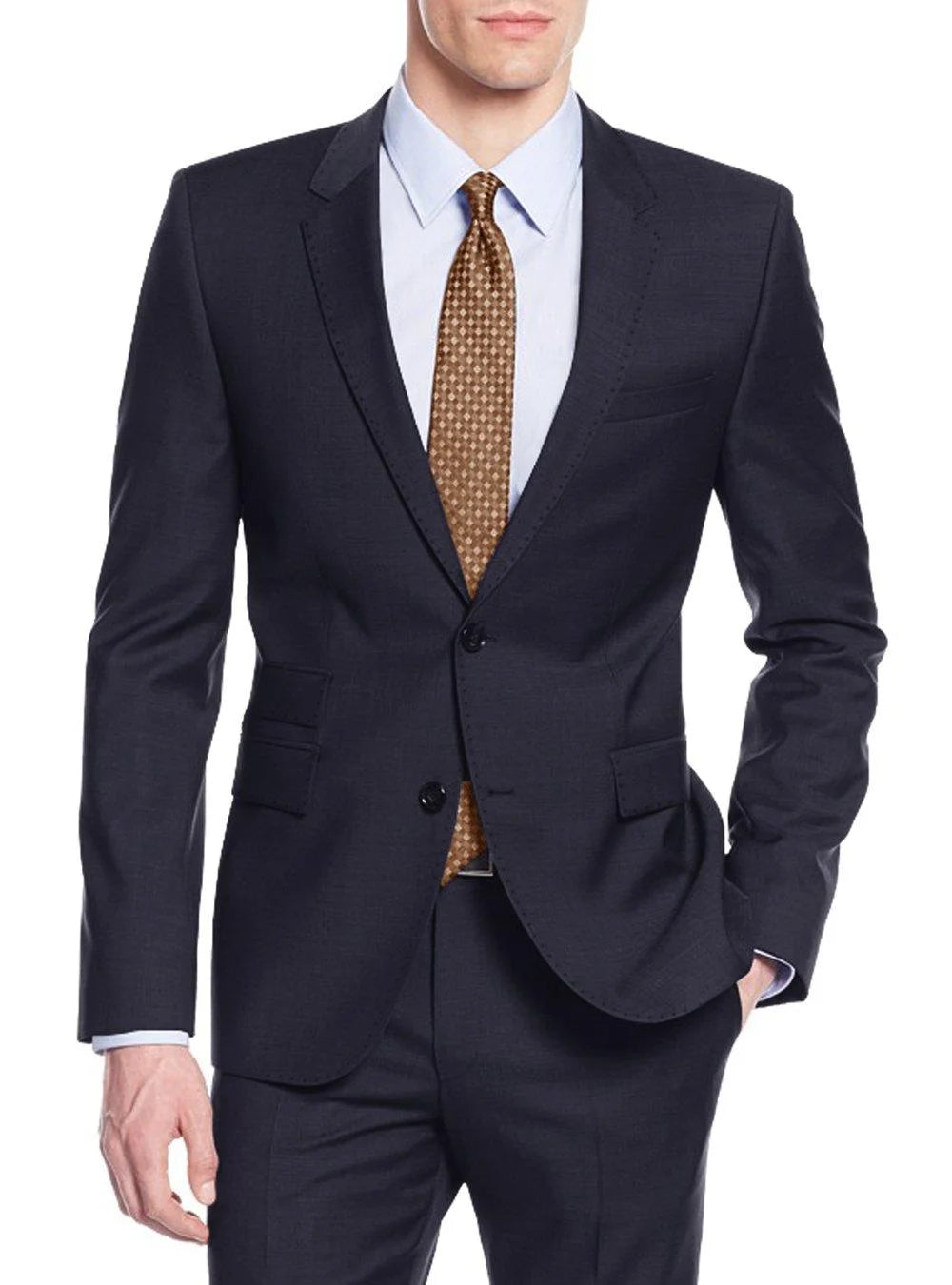 Navy Men's Two Button 2 Piece Suit Jacket B43849