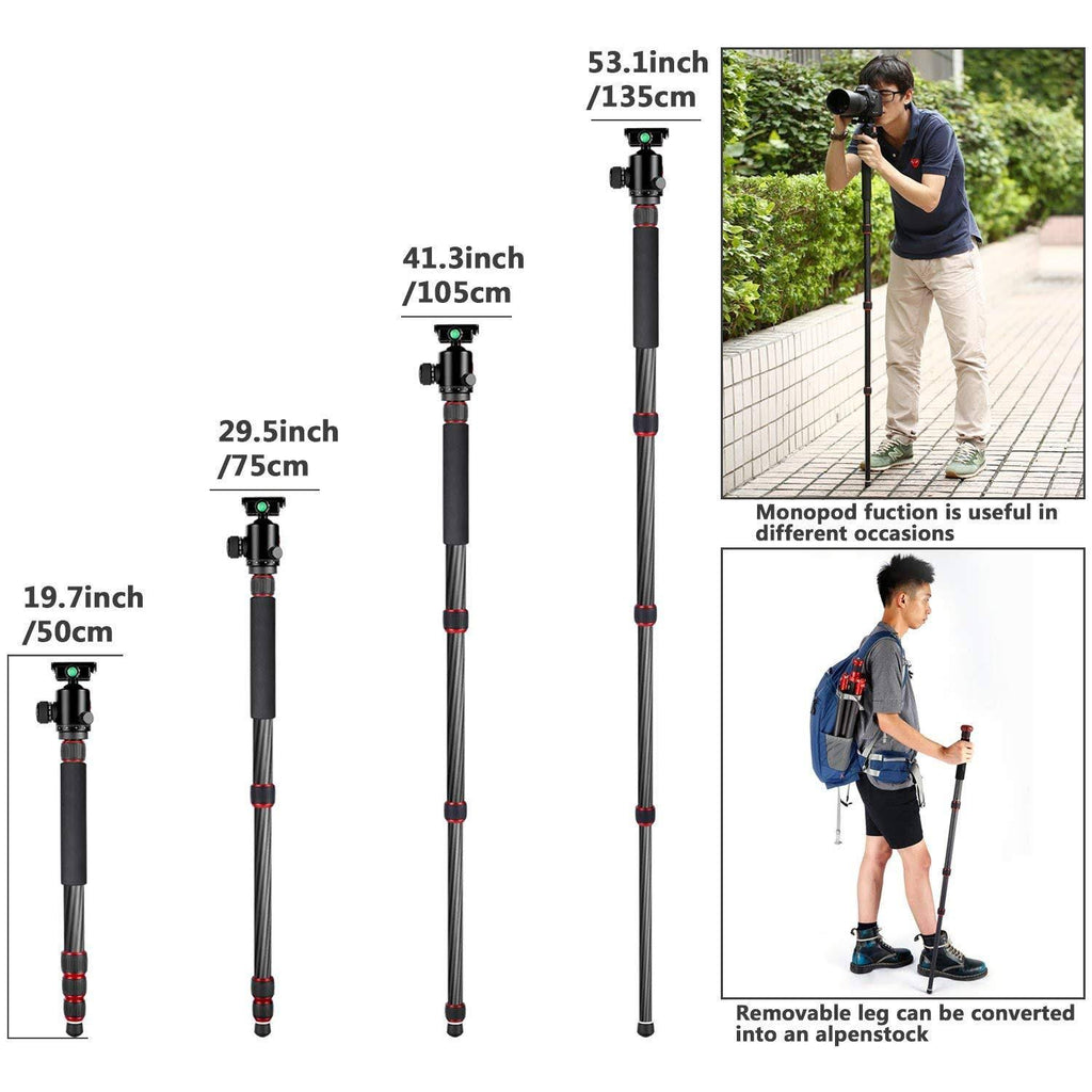 Carbon Fiber 67x22/170cm Tripod Monopod with 360 Degree Ball Head Q55522