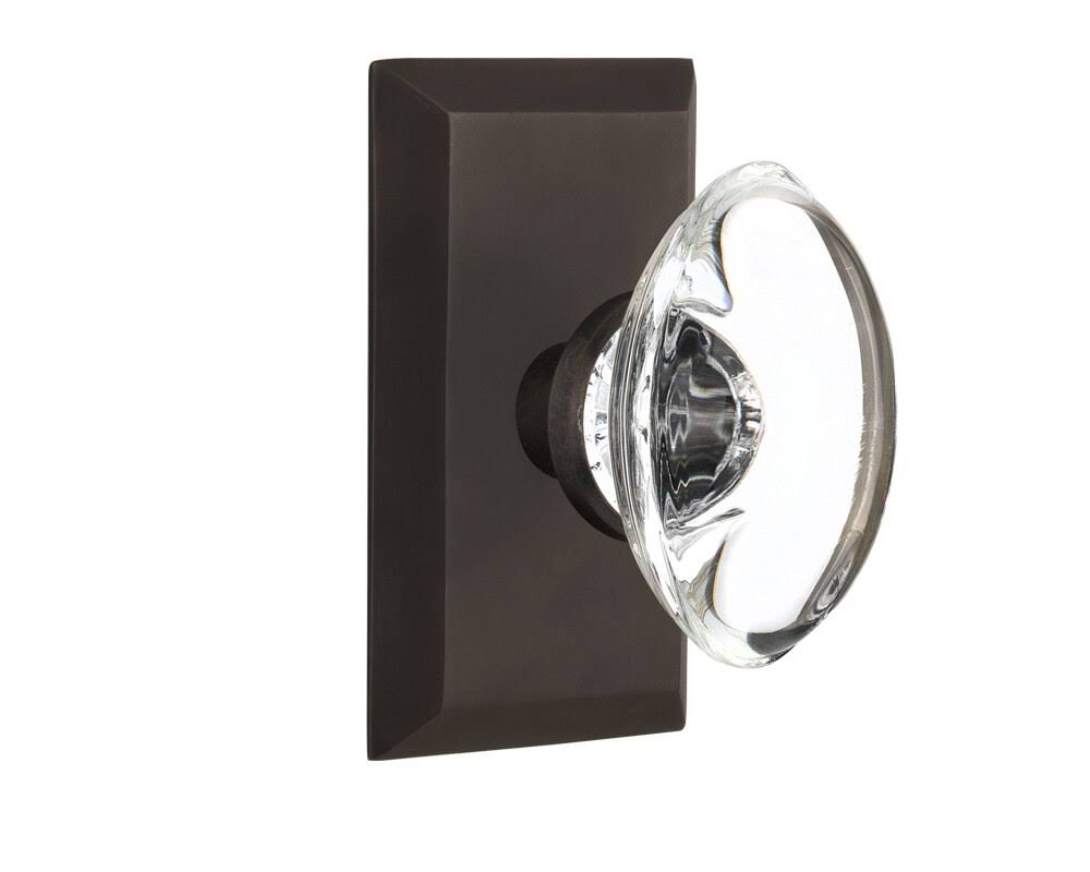 Oval Clear Crystal Glass Door Knob, Oil-Rubbed Bronze A411327