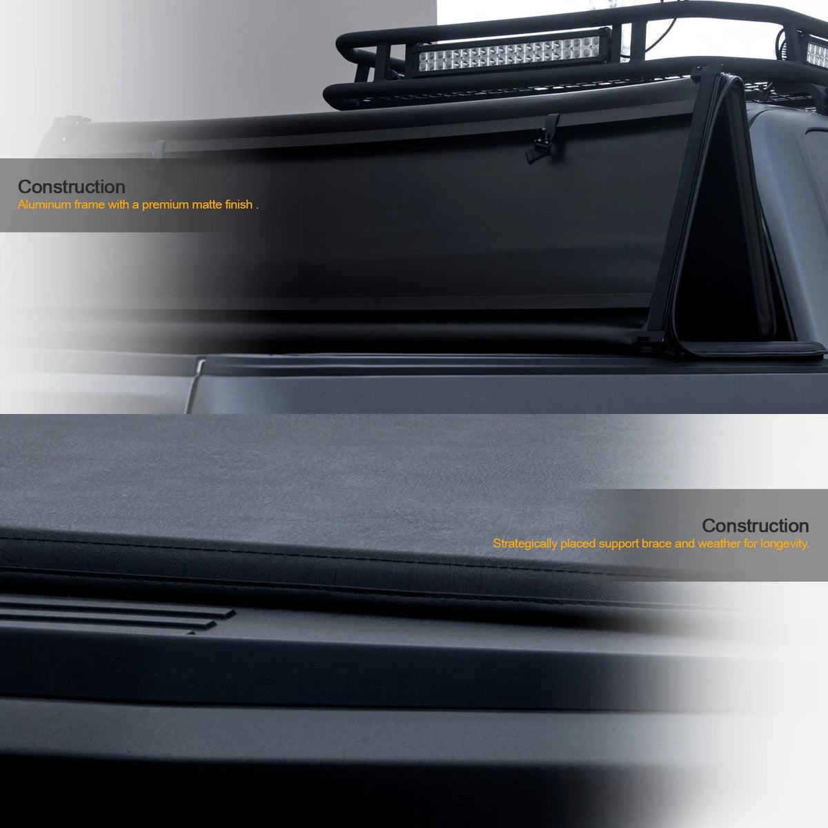 Soft Tri-Fold Tonneau Cover with Truck Bed LED Lights P645