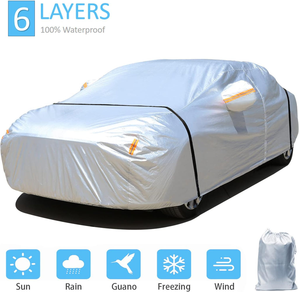 6-Layers Waterproof Car Covers with Night Reflective O423085