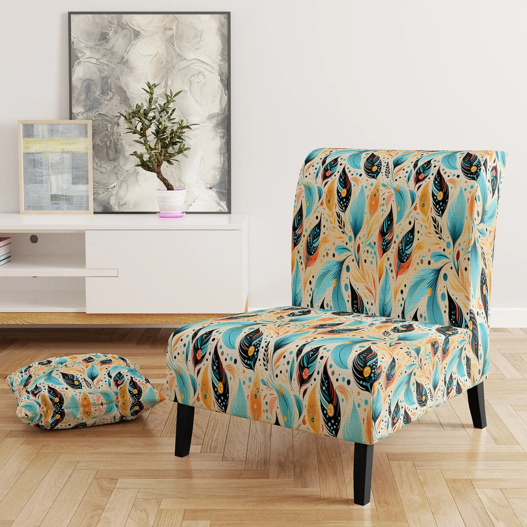 Upholstered Boho Accent Chair and Arm Chair D4361