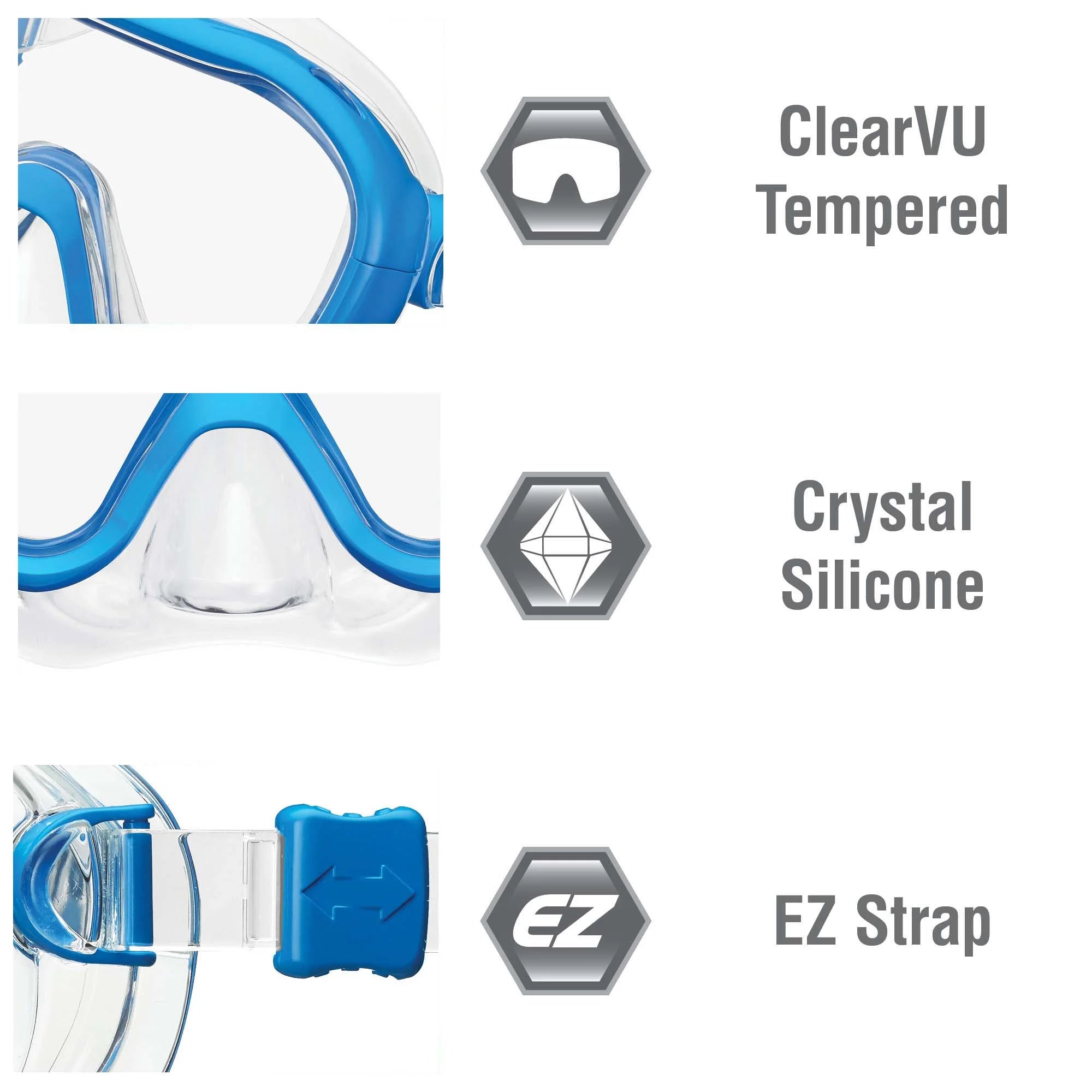 Clear Blue Junior Mask and Snorkel Combo L936513