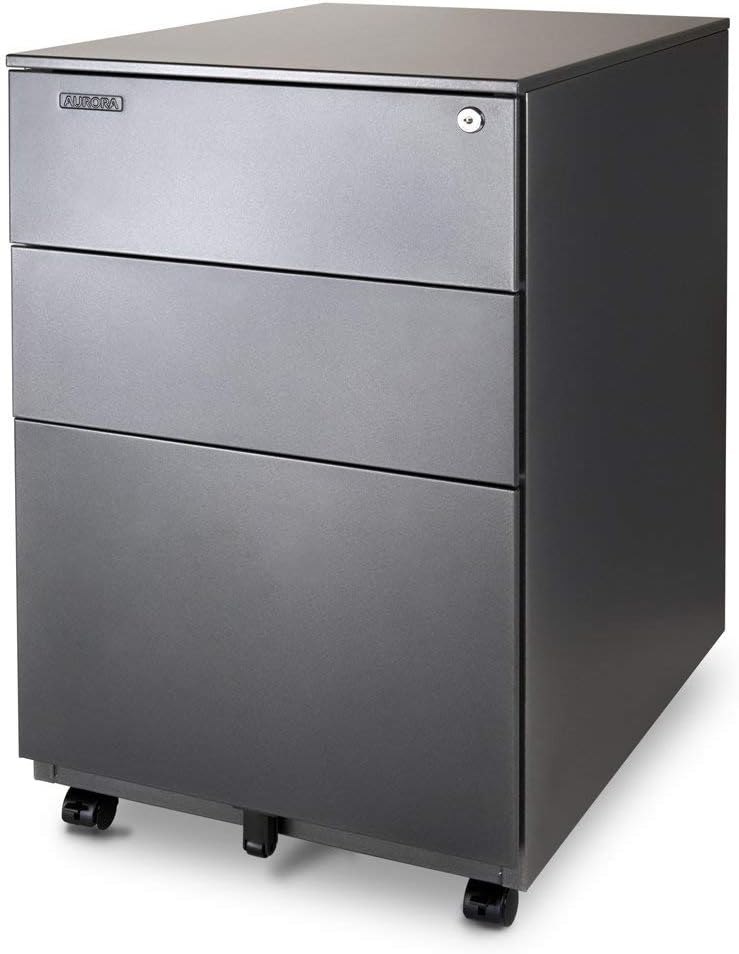 White 2-Drawer Metal Mobile File Cabinet with Lock S974010