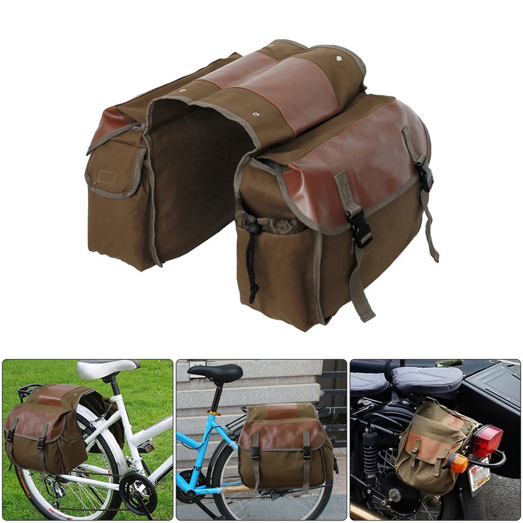 Large Capacity Canvas Waterproof Motorcycle Saddle Bag S499