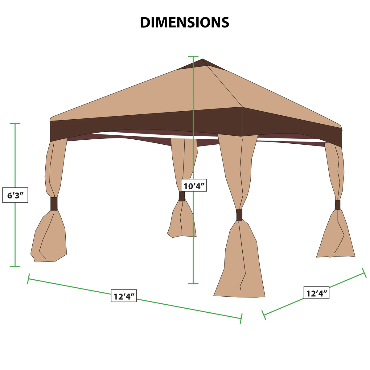 Caramel Crème 4-Leg Gazebo G4500